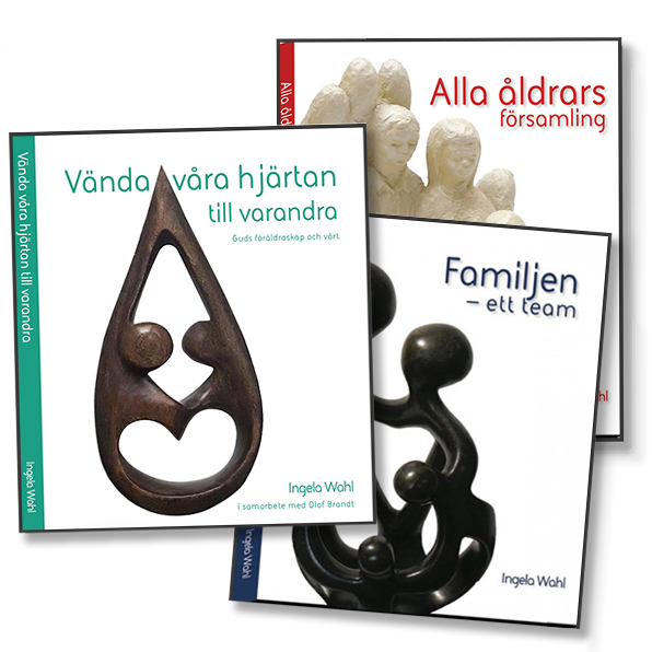 Bokpaket med tre böcker av Ingela Wahl för 250 kr. Bild på de tre böckerna som ingår.
